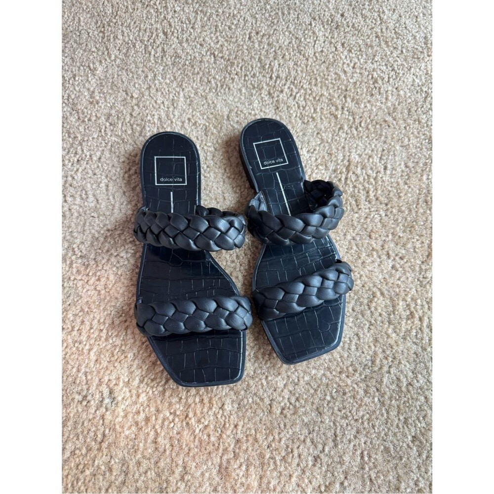 Dolce Vita Indy Double Braided Strap Sandals Black 8.5